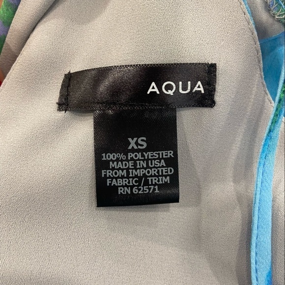 AQUA Halter Blue Watercolor Flowy Maxi Dress size XS - Picture 3 of 12